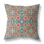 Orange Green Cloverleaf Indoor Outdoor Throw Pillow