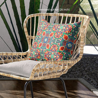 Orange Green Cloverleaf Indoor Outdoor Throw Pillow