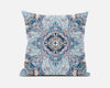 Light Blue Boho Flower Suede throw Pillow