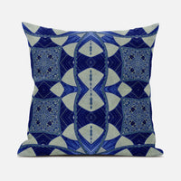 Dark Blue Cosmic Circle Boho Suede Throw Pillow