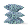 Blue Aqua Cloverleaf Boho Suede Throw Pillow