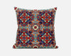 Orange Blue Cloverleaf Boho Suede Throw Pillow