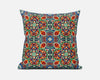 Orange Green Cloverleaf Boho Suede Throw Pillow