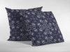 Navy Boho Pattern Indoor Outdoor Throw Pillow
