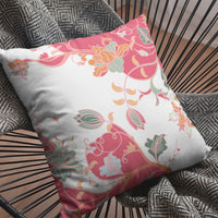 Red White Garden Indoor Outdoor Throw Pillow