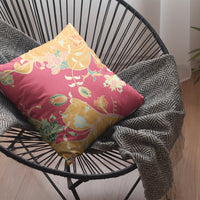 Orange Red Garden Indoor Outdoor Throw Pillow