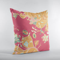 Orange Red Garden Indoor Outdoor Throw Pillow