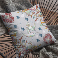 Gray Bird Zippered Indoor Outdoor Throw Pillow