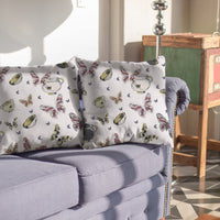 White Butterflies Indoor Outdoor Zippered Throw Pillow