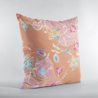 Pink Orange Garden Indoor Outdoor Zippered Throw Pillow