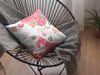 Red White Garden Indoor Outdoor Zippered Throw Pillow