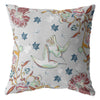 Gray Bird Decorative Suede Throw Pillow