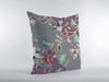 Purple Gray Garden Decorative Suede Throw Pillow