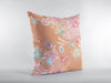 Pink Orange Garden Decorative Suede Throw Pillow