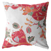 Red White Garden Decorative Suede Throw Pillow