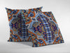 Orange Blue Decorative Suede Throw Pillow