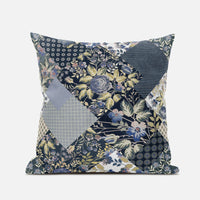 Black Yellow Floral Zippered Suede Throw Pillow