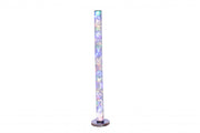 49" Steel LED Column Floor Lamp With Clear Drum Shade