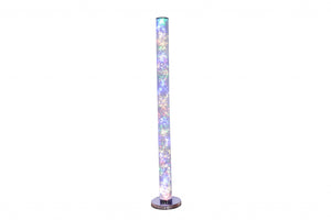 49" Steel LED Column Floor Lamp With Clear Drum Shade