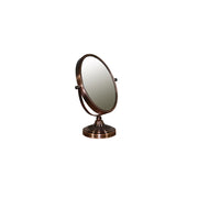 12" Brass Round Makeup Shaving Tabletop Mirror Freestanding With Metal Frame