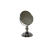 12" Chrome Round Makeup Shaving Tabletop Mirror Freestanding With Metal Frame