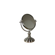 14" Chrome Round Makeup Shaving Tabletop Mirror Freestanding With Metal Frame