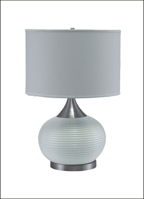 Minimalist White and Silver Table Lamp
