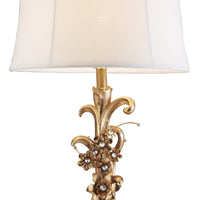 Golden Scroll and Faux Crystal Bling Table Lamp