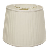 14" White Paperback Linen Lampshade with Side Pleats