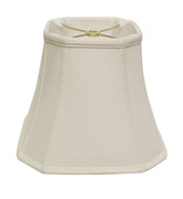 14" White Slanted Square Bell Monay Shantung Lampshade