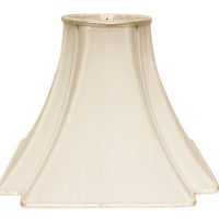 12" Ivory Slanted Notch Square Shantung Lampshade