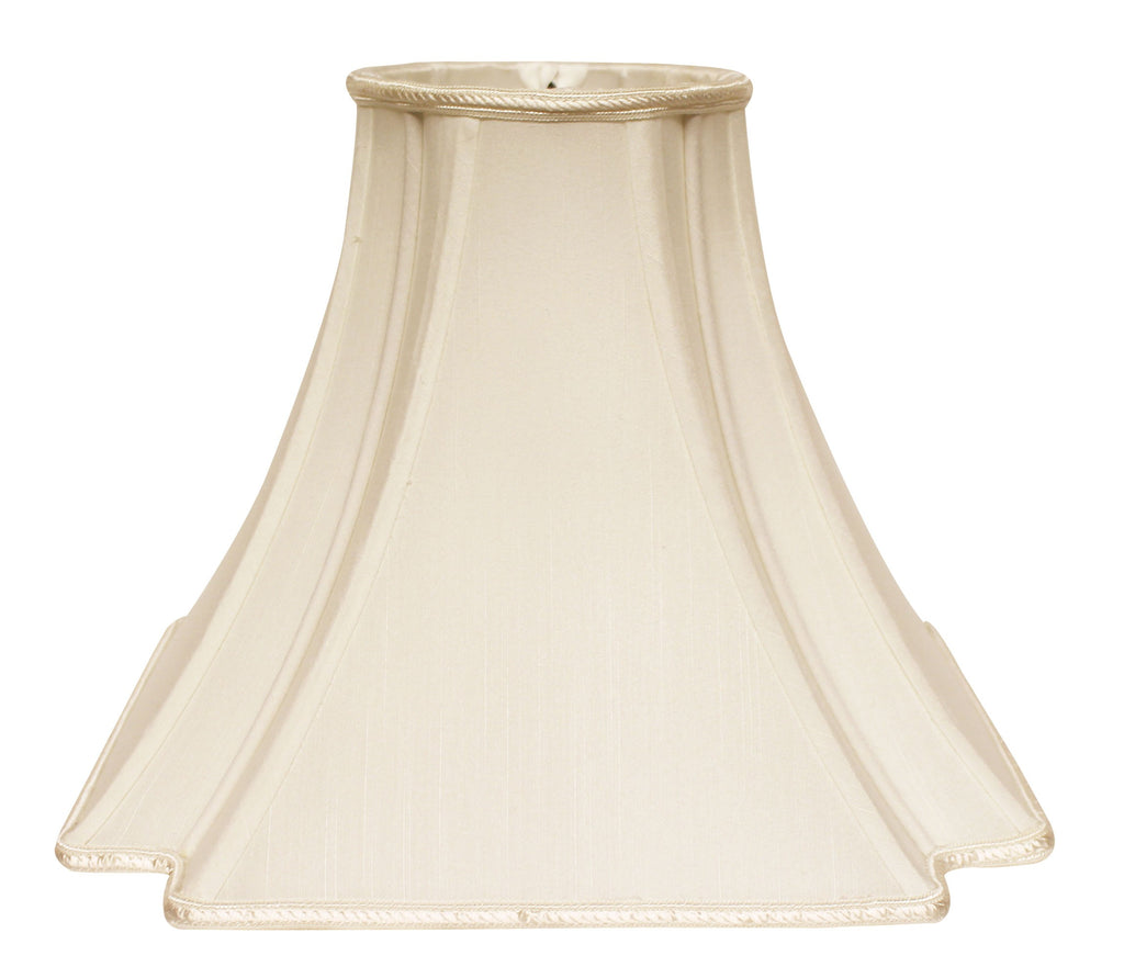 18" Ivory Slanted Notch Square Shantung Lampshade