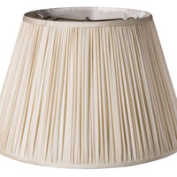 18" Pale Grey Slanted Paperback Pleated Tafetta Lampshade