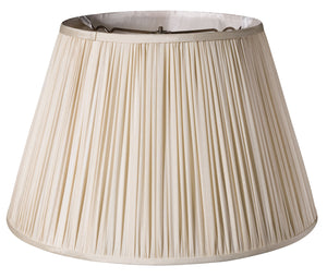 18" Pale Grey Slanted Paperback Pleated Tafetta Lampshade