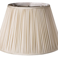 19" Pale Grey Slanted Paperback Pleated Tafetta Lampshade