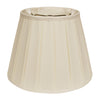 14" Ivory Slanted Crimped Box Shantung Lampshade