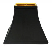 12" Black with Gold Lining Square Bell Shantung Lampshade