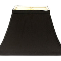 12" Black with White Lining Rectangle Bell Shantung Lampshade