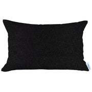 12" X 20" Black Solid Color Zippered Handmade Polyester Lumbar Pillow Cover