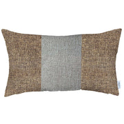 12" X 20" Brown And Grey Geometric Zippered Handmade Polyester Lumbar Pillow Cover