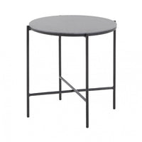 Modern Industrial Black Round Ceramic Side Table