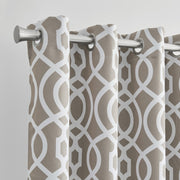 84" Taupe Trellis Black Out Window Curtain Panel