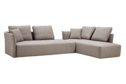 Light Gray 100% Polyester Modular L Shaped Two Piece Sofa And Chaise