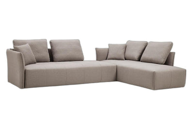 Light Gray 100% Polyester Modular L Shaped Two Piece Sofa And Chaise
