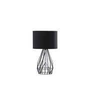 18” Asymmetric Black Cage Metal Table Lamp
