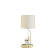 21" White Table Lamp With White Globe Shade