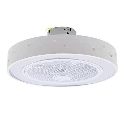 Modern White Ceiling Fan and Light