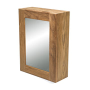 Traditional Solid Teak Hanging Mirrored Medicine Cabinet