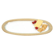 16" Gold Oval Glass Handmade Tray