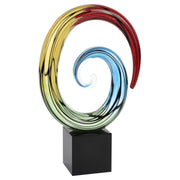 10" Rainbow Glass Abstract Hand Painted Sculpture